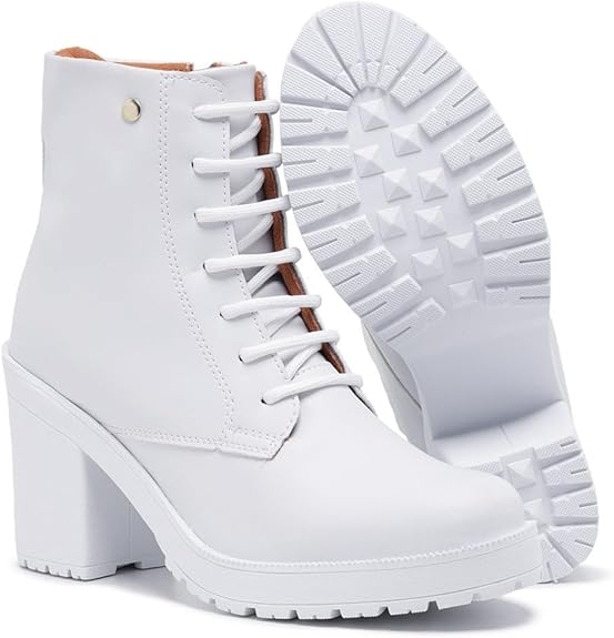 Bota Cano Curto Feminina Solado Tratorado 3