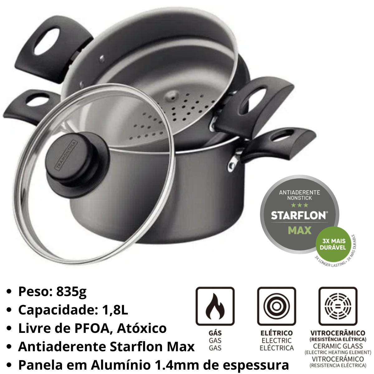 Cozi-Vapore Tramontina Power Up 3
