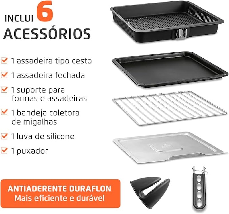 Fritadeira Air Fryer Forno Oven Digital 25 L 5