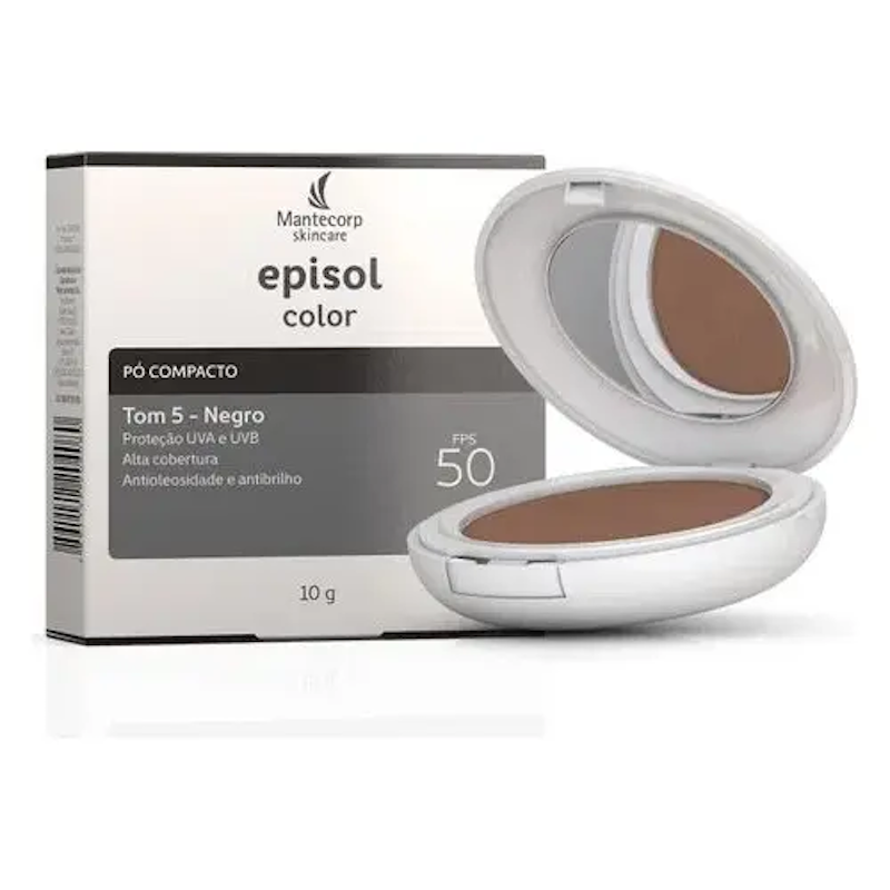 Protetor Solar Facial em Pó Compacto Episol Color FPS 50 | Tom 5 - Negro 1