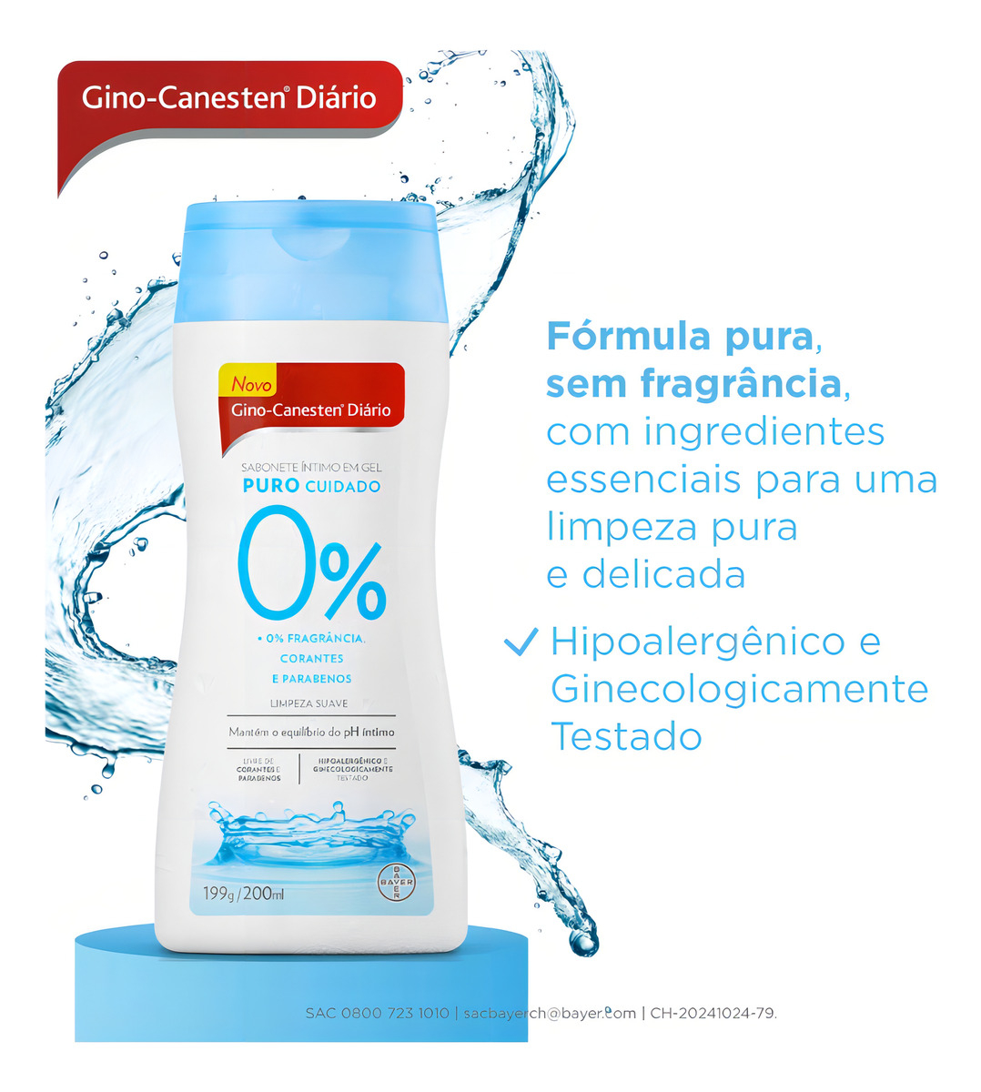 Sabonete Íntimo em Gel Diário Gino-Canesten Puro Cuidado​ 2