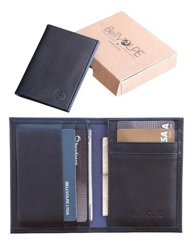 Carteira Masculina Slim Couro Legítimo Cor Preto 1