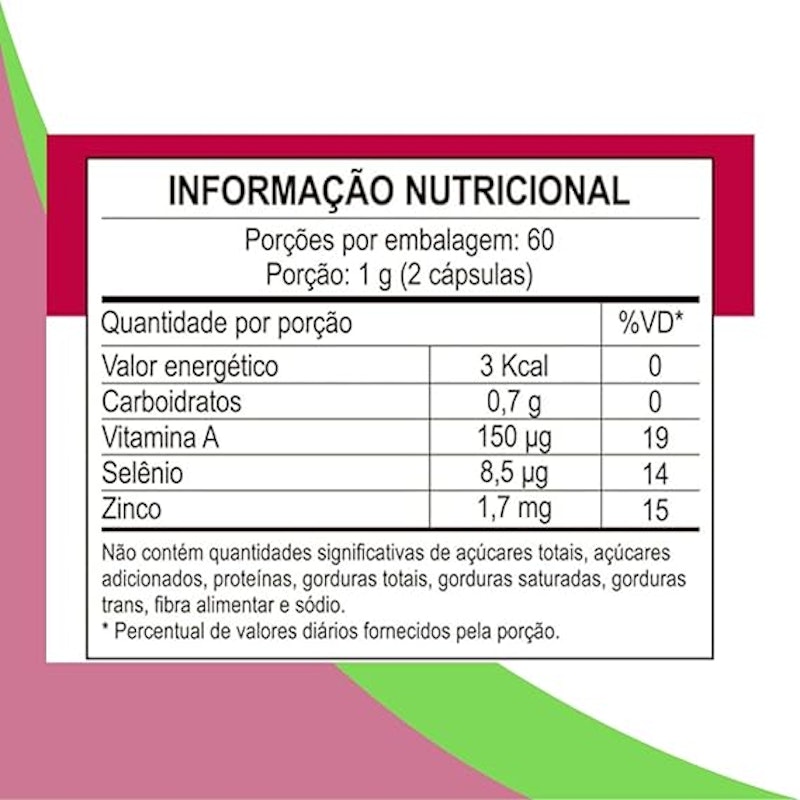 Cranberry com Selênio, Vitamina A e Zinco em Cápsulas 500 mg 2