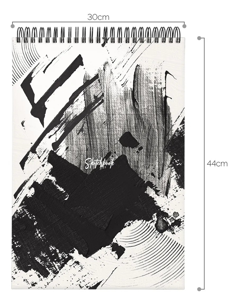 Sketchbook Caderno de Desenho Vertical Lírico Abstrato A3 Ritmo 5