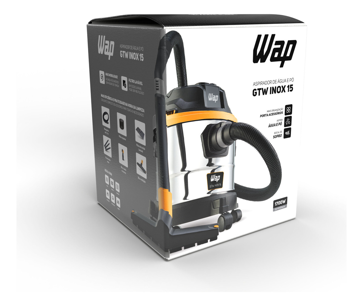 Aspirador de Pó e Água WAP GTW Inox 15 5