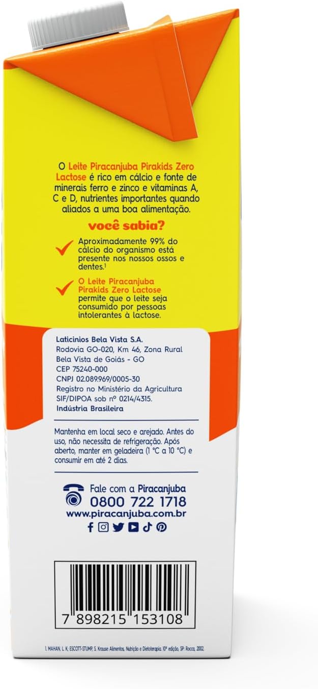Leite Integral Piracanjuba Pirakids Zero Lactose 1 L 5