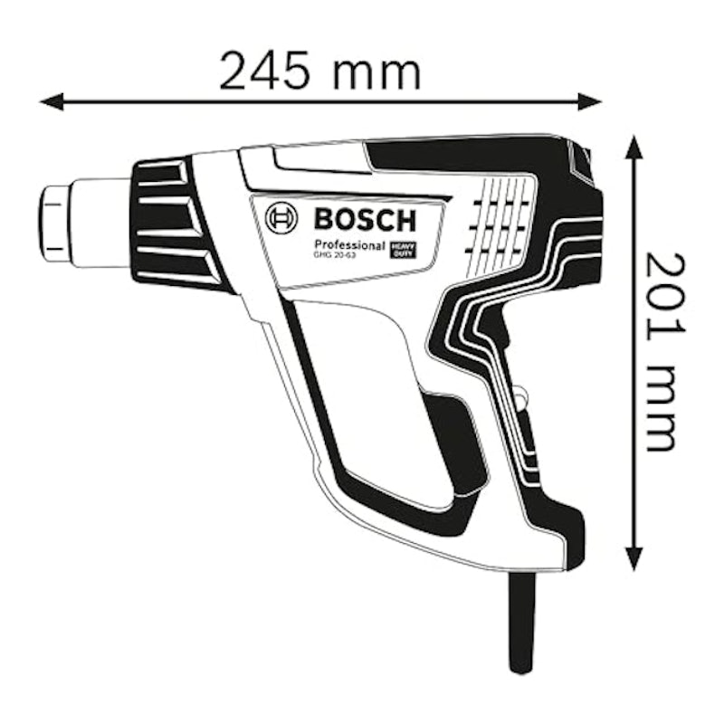 Soprador Térmico Bosch GHG 20-63 1600 W com 5 Bicos 3