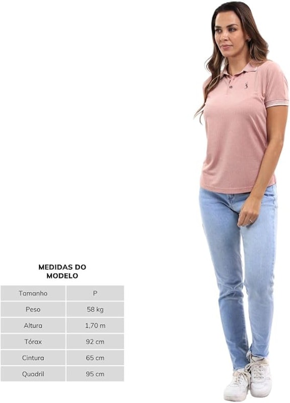 Camisa Polo Feminina em Viscose Manga Curta 4