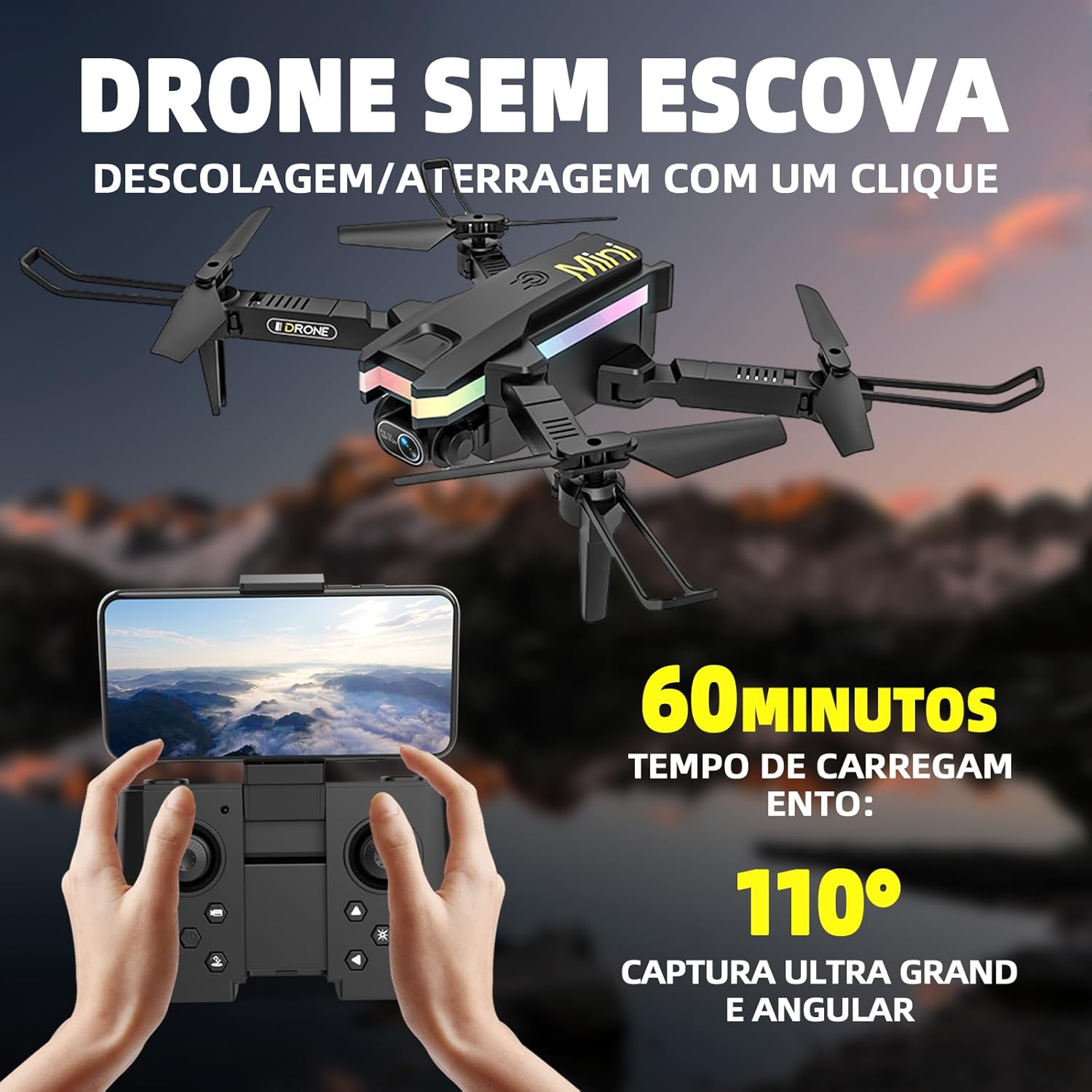 Mini Pro Drone com Câmera 4K 3