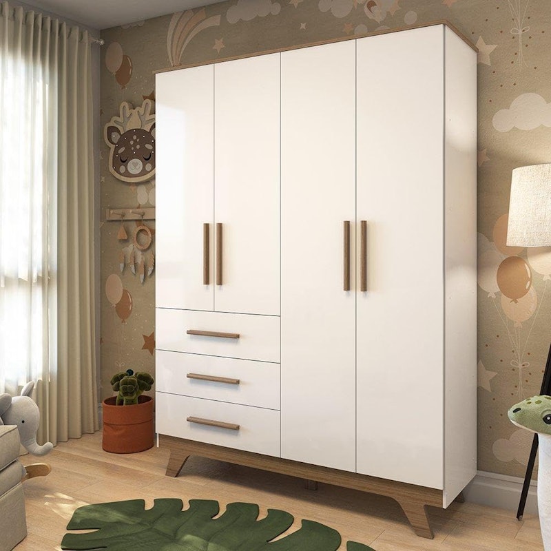 Guarda Roupa de Bebê 4 Portas 3 Gavetas Retrô 1
