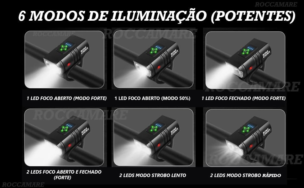 Kit Lanterna de Bike Bicicleta 2 Led Cree T6 2