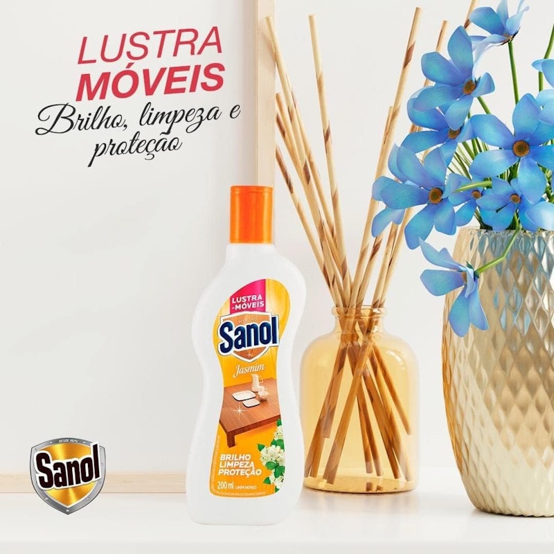 Sanol Lustra Móveis Brilho Prático Jasmim 2