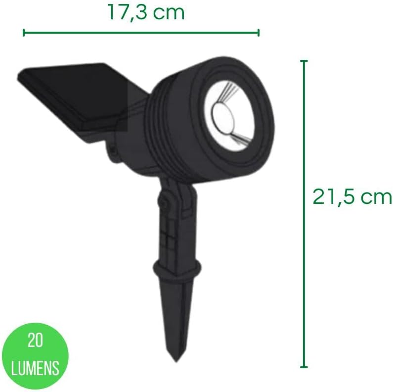 Espeto Spot Solar 20 Lumens Verde 2