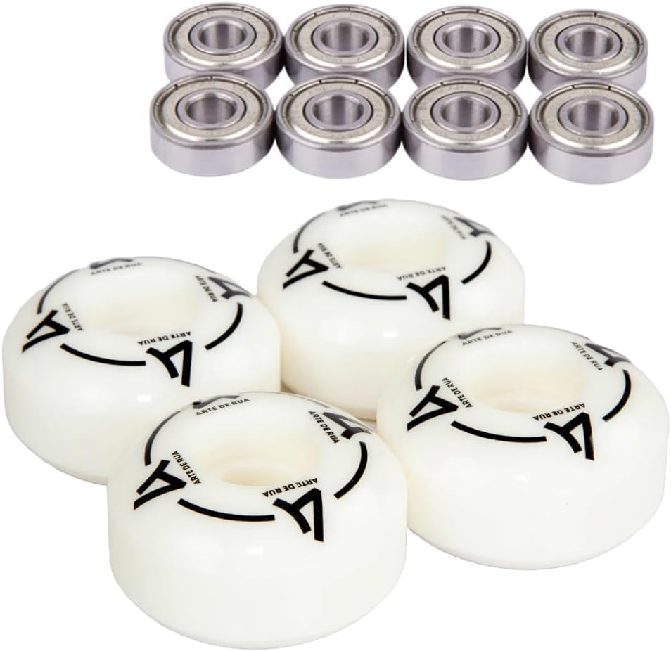 Roda Skate Arte de Rua Street 53 mm Kit com Rolamento Abec 7 e Espaçador 2