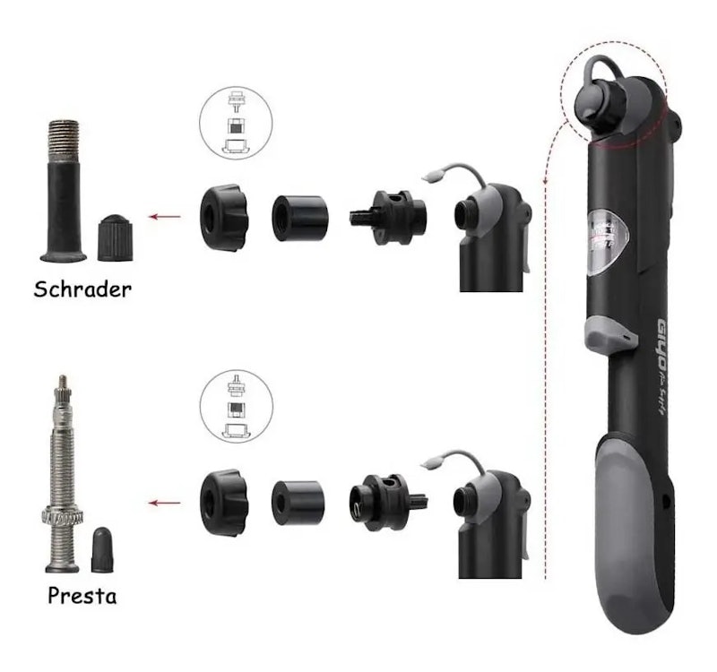 Bomba de Ar Portátil Mini Pump Giyo Gp41s com Manômetro 4