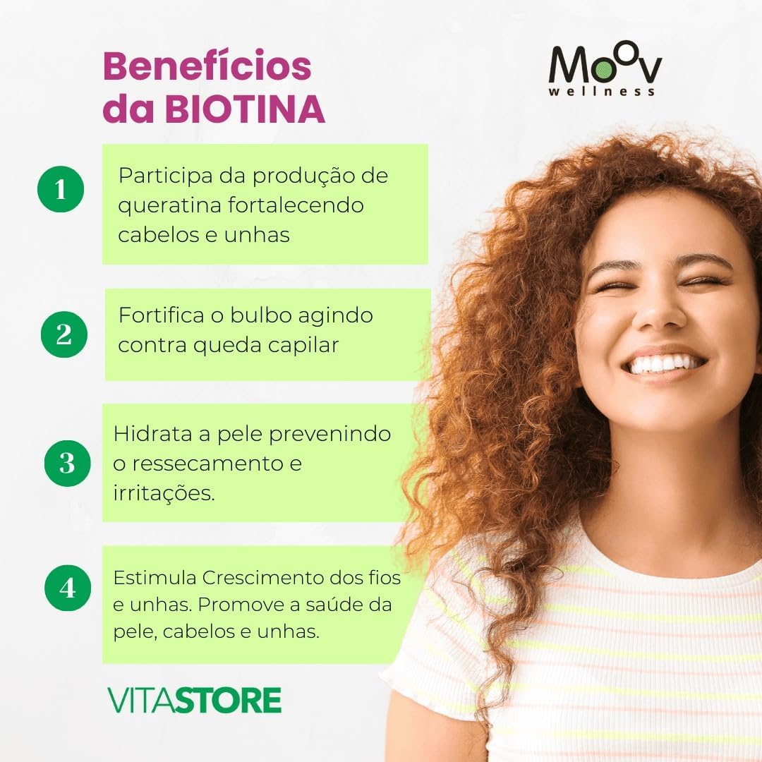Biotina Crescimento Saúde Cabelos Pele Unha 3