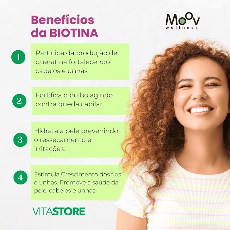 Biotina Crescimento Saúde Cabelos Pele Unha 3