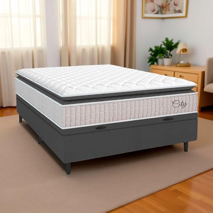 Cama Box Baú Colchão Casal Molas Ensacadas City 2