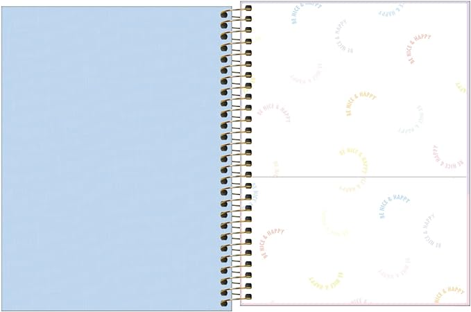Caderno Espiral Capa Plástica Colegial 1 Matéria Happy Azul 3