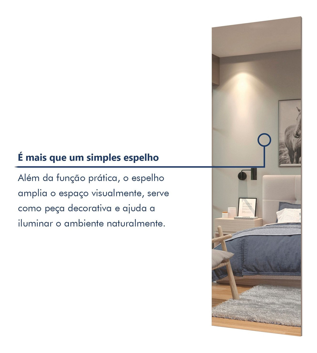 Quadro de Espelho 180 cm Flora Mavaular Branco 3