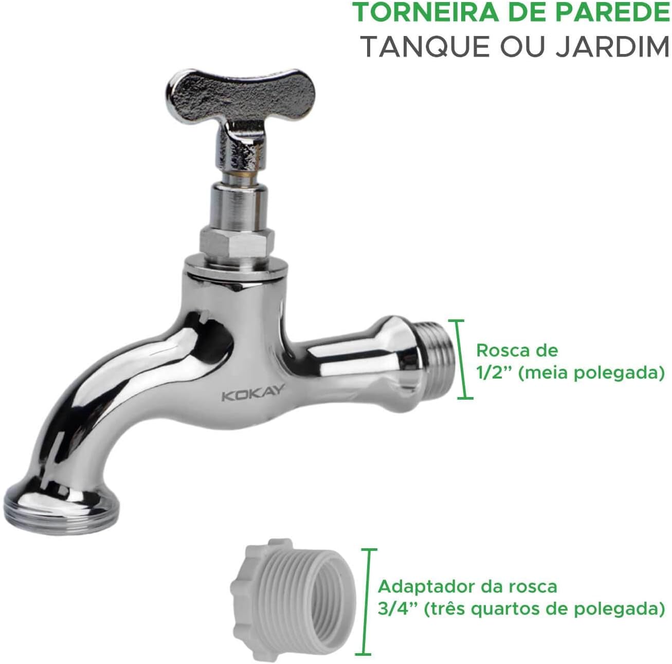 Torneira Jardim Tanque Quintal Cromada 3