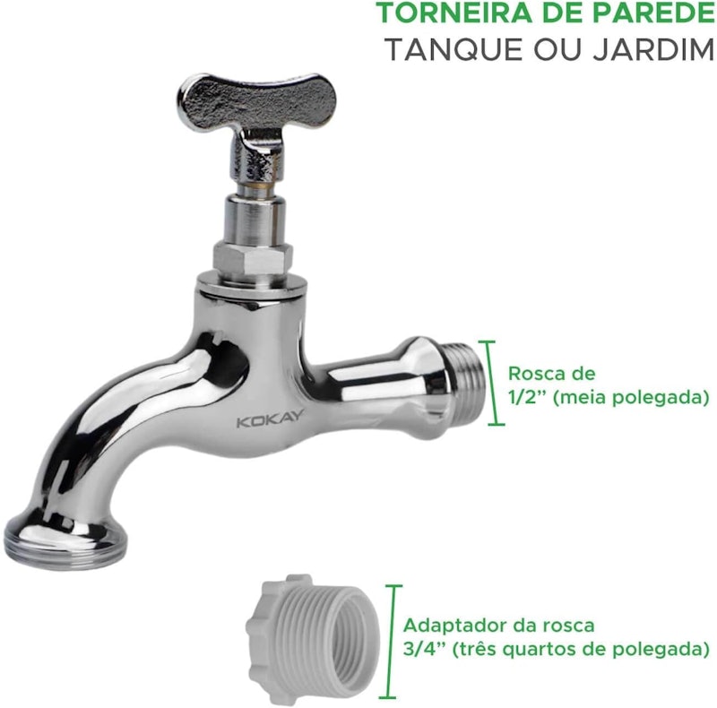 Torneira Jardim Tanque Quintal Cromada 3
