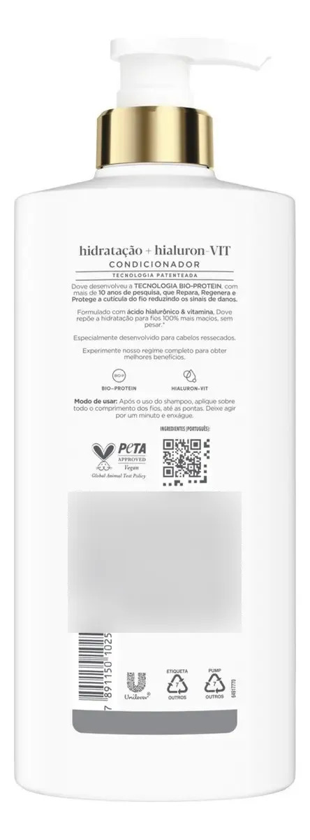Dove Condicionador Hidratação + Hialuron-Vit 3