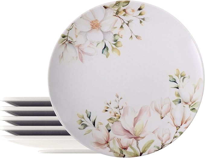 Kit Prato Raso Tramontina Magnólia em Porcelana Decorada 28 cm 6 Peças 1