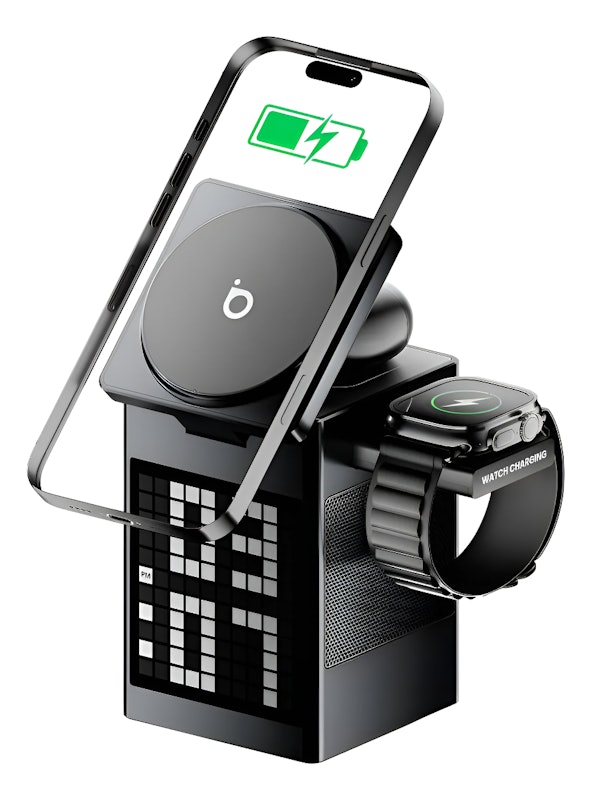 Carregador por Indução Basike Ba Despertador Pixel Bluetooth sem Fio Rápido 1