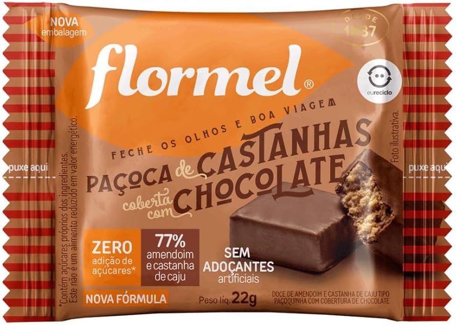 Tablete de Paçoca de Castanhas com Chocolate Zero Açúcar 2