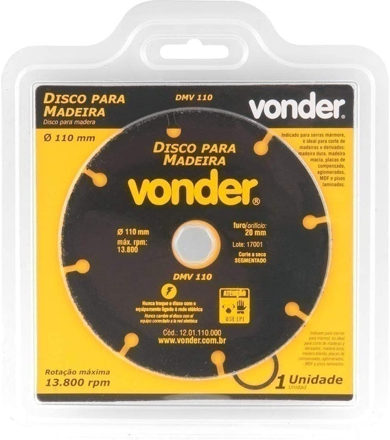 Disco de Corte para Madeira Vonder DMV 110 2