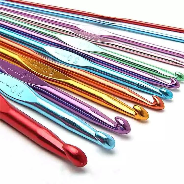 Kit Agulha de Crochê Alumínio Colorida Círculo 4