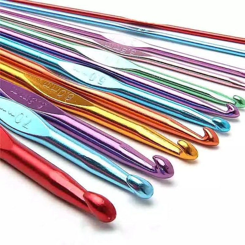 Kit Agulha de Crochê Alumínio Colorida Círculo 4
