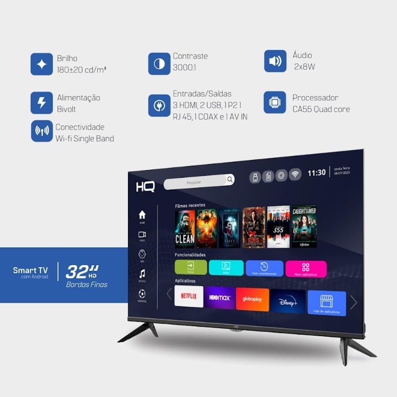 Smart TV LED 32" HQ HD 3