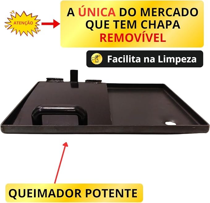 Chapa de Lanche a Gás Profissional com Prensa de Ferro Fundido 4