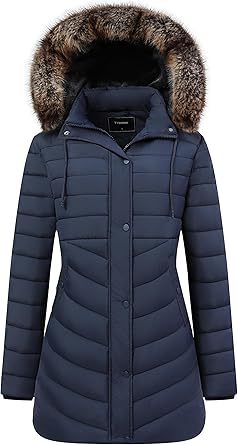 Casaco Feminino Longo de Inverno Impermeável Acolchoado Parka 1
