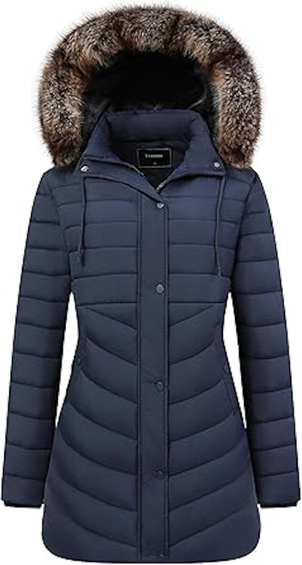 Casaco Feminino Longo de Inverno Impermeável Acolchoado Parka 1