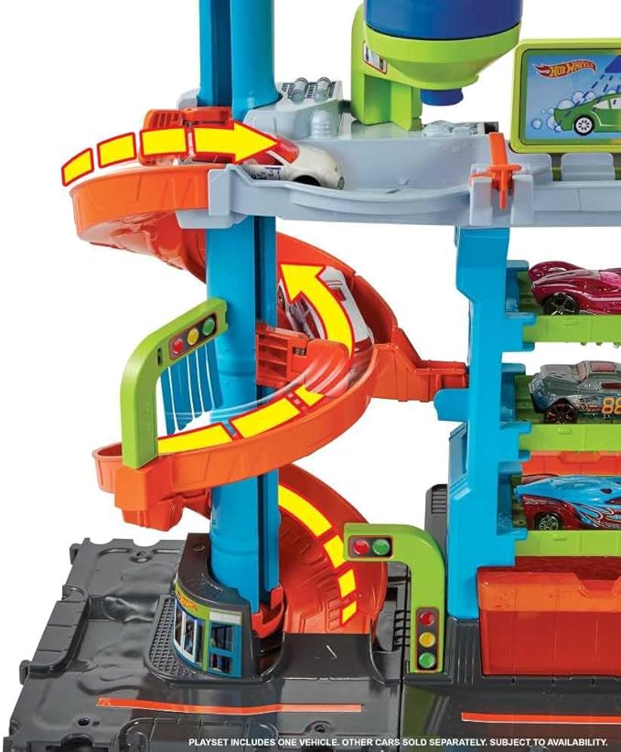 Hot Wheels City Pista de Brinquedo Lava-rápido Mega Torre 4