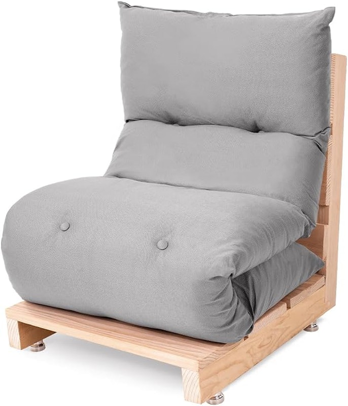 Futon Dobrável de Espuma Solteiro Cinza Claro 170x60 cm 1