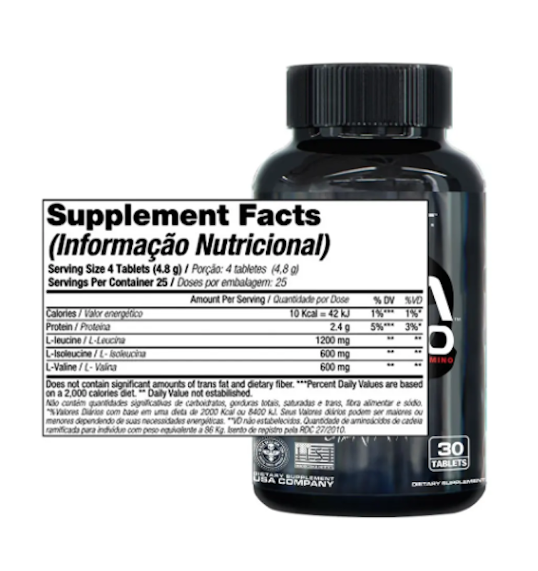 BCAA 2400 Aminoácidos 100 Tablets 4