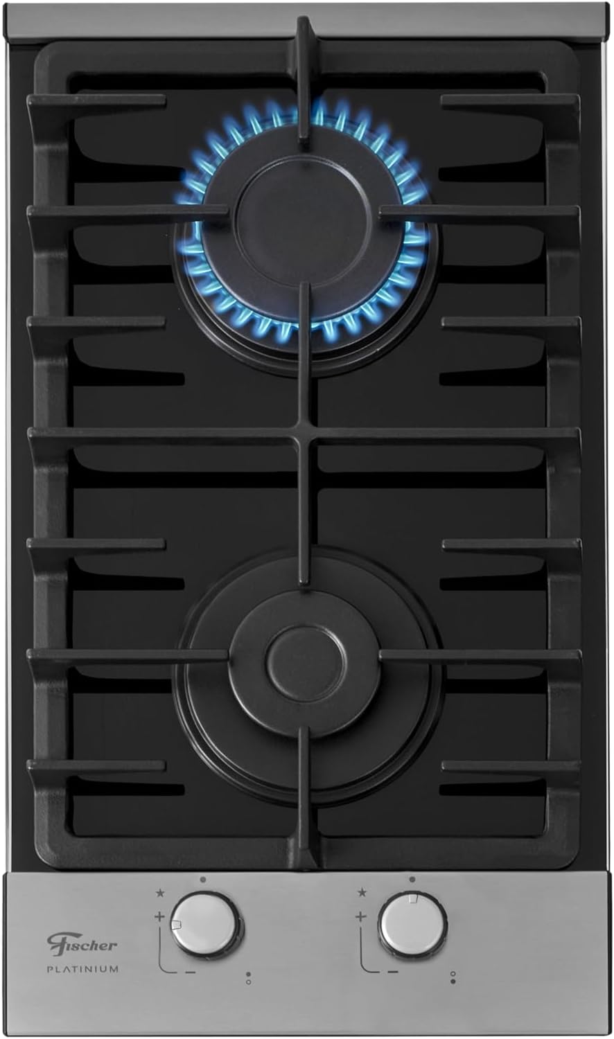 Cooktop a Gás Fischer 2 Bocas Platinium com Trempe de Ferro Fundido Mesa Vidro Bivolt 2