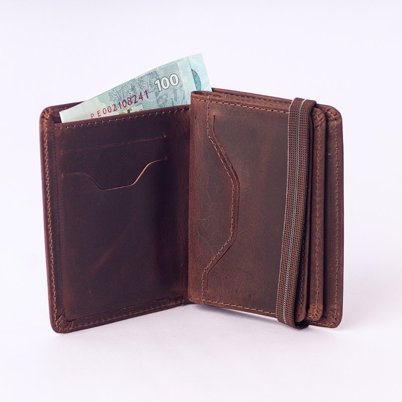 Carteira Slot Elastic Compact RFID - Marrom 2