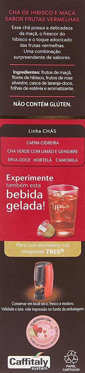 Cápsula de Chá Hibisco e Maçã TRES 3Chá 3
