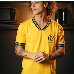 Camisa Brasil Retrô 1962 Amarelo Masculina