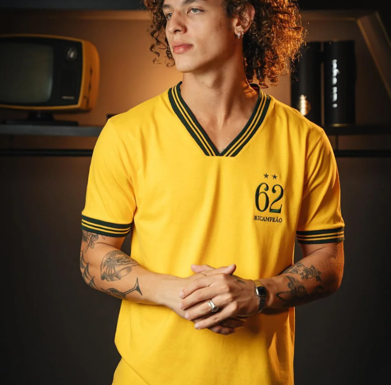 Camisa Brasil Retrô 1962 Amarelo Masculina 1