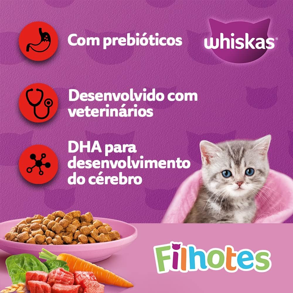 Ração WHISKAS Carne e Leite Gatos Filhotes 2