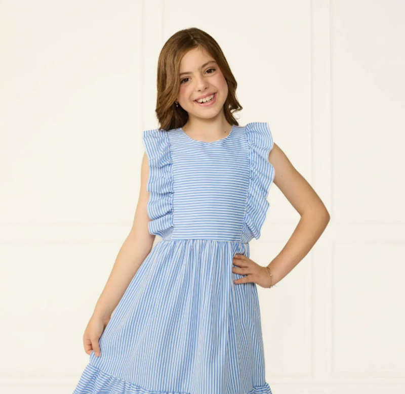Vestido Listra Invertida Azul 5