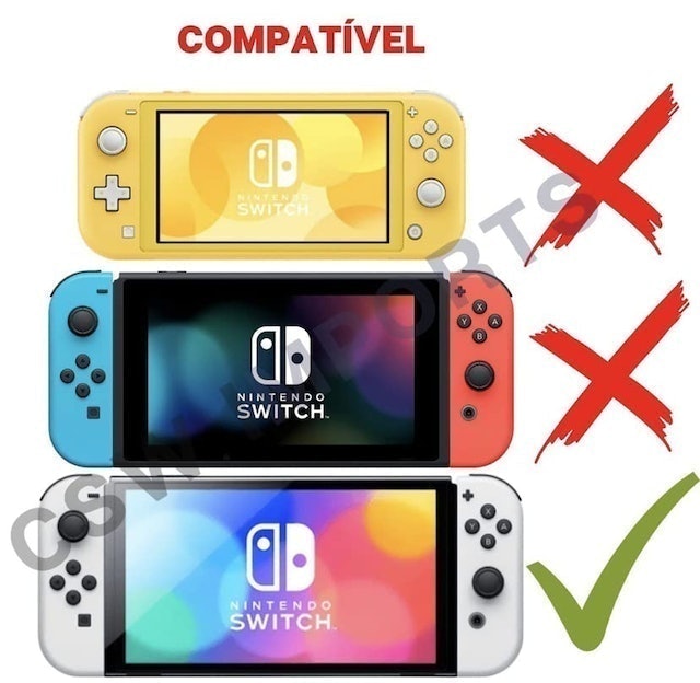 Case para Nintendo Switch OLED com Película de Vidro e Grip 5