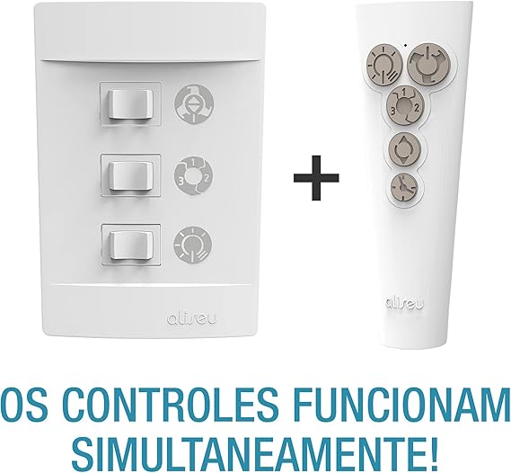 Ventilador de Teto Terral Plus com Controle Remoto e Controle de Parede 2