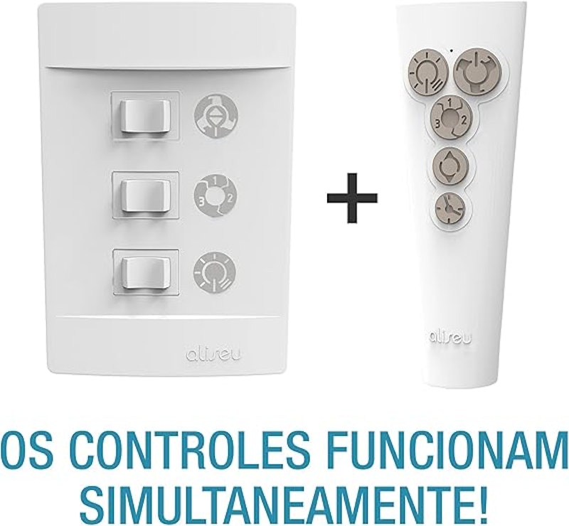 Ventilador de Teto Terral Plus com Controle Remoto e Controle de Parede 2